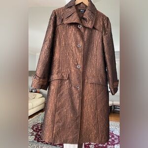 Flair women’s bronze brawn/ Copper , textured Crinkle effect size M long Jacket